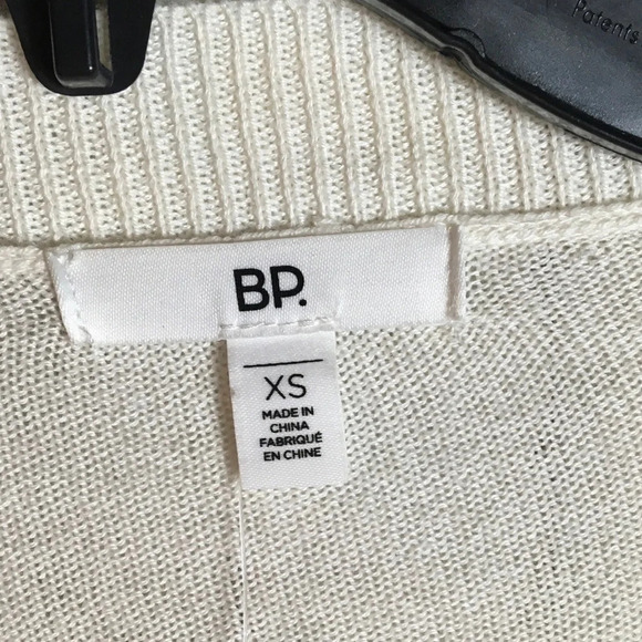 BP Nordstrom Ruffle Pullover Sweater Long Sleeve S Blouse Ivory White Knit Cozy - Picture 4 of 5